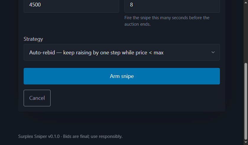 Нижняя часть формы