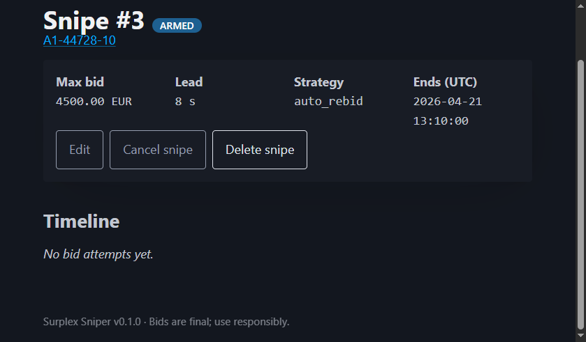 Страница снайпа